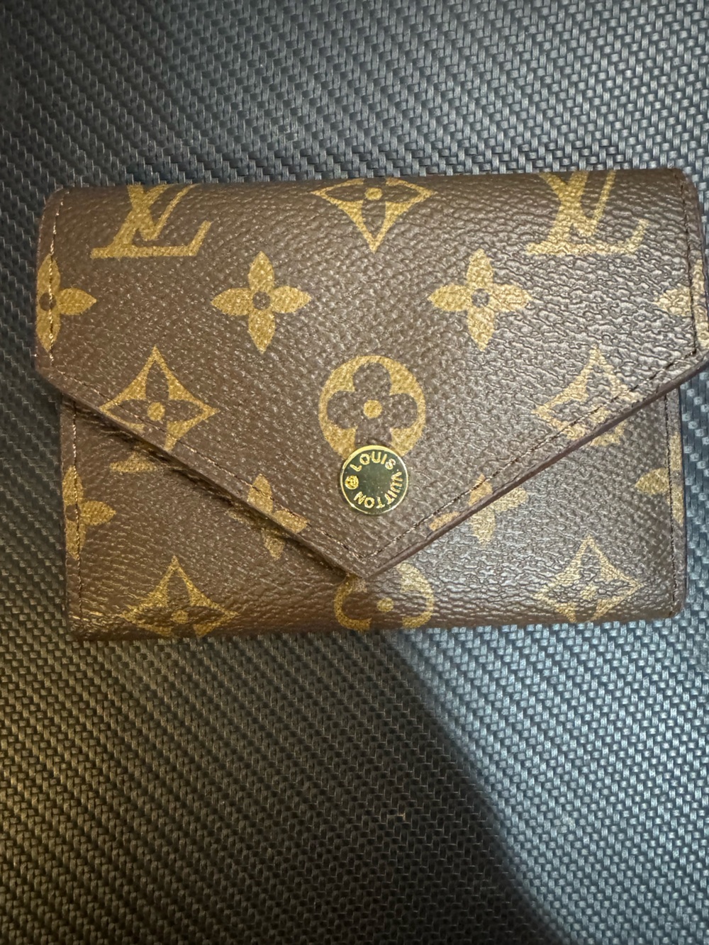 Monogram Canvas Envelope Wallet in Brown and Gold